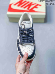 Jordan 1 Low Travis Scott Style Sneakers Navy White