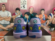 Nike Crooked-Smile Face Basketball Sneakers Purple and Teal