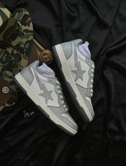 A BATHING APE BAPE Court Sta Low Sneakers White Grey