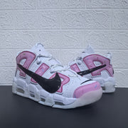Nike Air More Uptempo Donut Sneakers in White and Pink