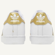 Adidas Originals Women's White/Gold Superstar Sneakers, FX7483 (No Box)