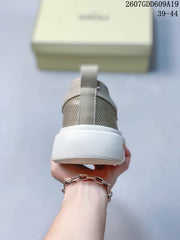 Fendi GDD609A19 Slip-On Sneakers Taupe and White