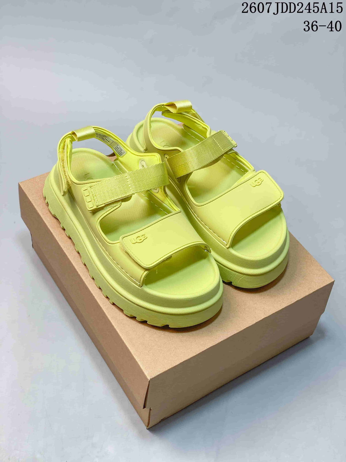 UGG GoldenGlow Women’s Platform Sandals in Lime Green