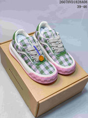 Louis Vuitton Tilted Checkerboard Sneakers Green Pink