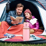🥤❄️1PCS 600ml 316 stainless steel vacuum insulated bottle, 21oz double-walled insulated cup with dual lids