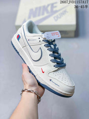 Louis Vuitton x Nike Dunk Low White Blue Sneakers