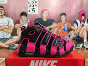Nike Air More Uptempo Black and Pink Sneakers