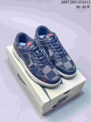 Nike SB Dunk Low Navy Plaid Sneakers DD1353A13