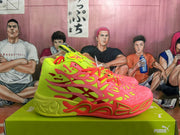 PUMA Basketball Sneakers in Lime Green and Coral