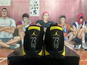 Jordan 14 Retro Black and Yellow High-Top Sneakers