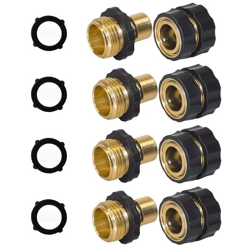 💧3/4 Inch Garden Hose Quick Connector 4 Sets/bag