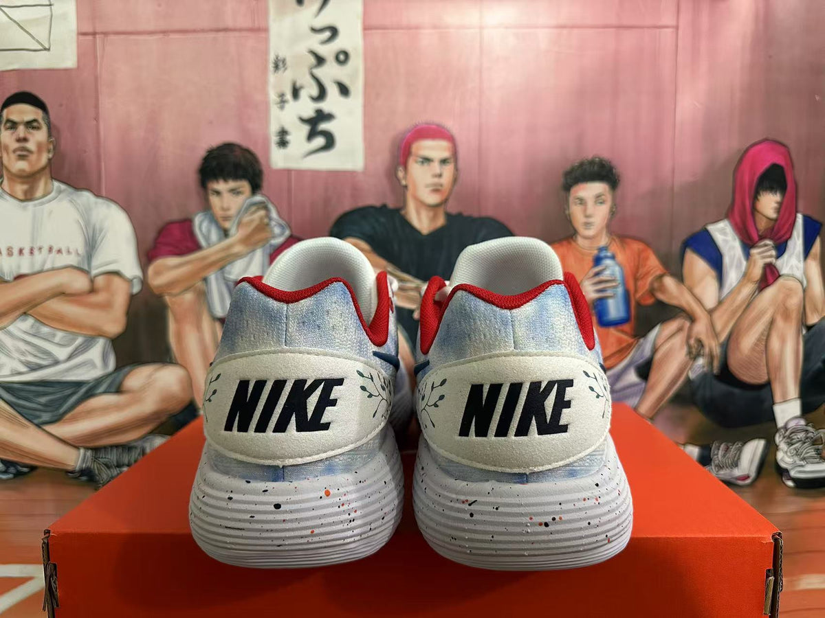 Nike Basketball Sneakers in White, Blue and Red