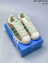adidas Superstar Sneakers Beige Green Shell-Toe Style 2607JDD735A05
