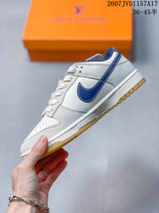 Louis Vuitton x Nike Dunk Low White Navy Sneakers