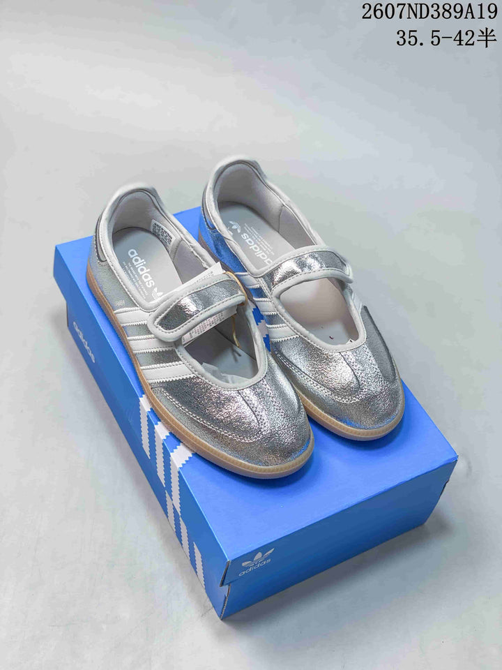 adidas Samba Jane Mary Jane Sneakers Silver Blue Pink