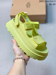 UGG GoldenGlow Women’s Platform Sandals in Lime Green