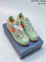 Nike Air Force 1 '07 Low Green Orange Sneakers