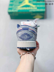 Nike SB Dunk Low Anniversary Custom Grey Blue Sneakers QL1988