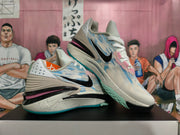 Nike Basketball Shoes in Gray Blue with Pink Accents