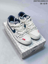 Nike SB Dunk Low White Navy Sneakers 2607ND1600A10