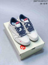 Jordan 1 Low White and Navy Sneakers