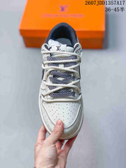 Nike SB Dunk Low White Black Double-Strap Sneakers
