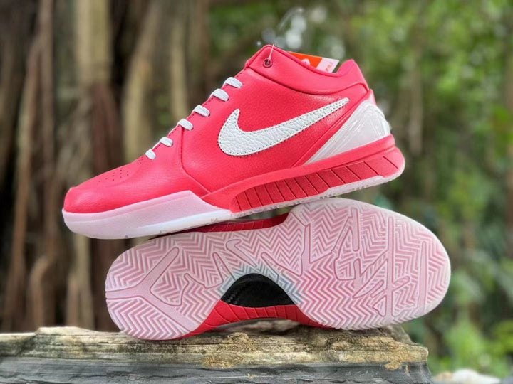 Nike Kobe 4 Basketball Shoes in Pink and White