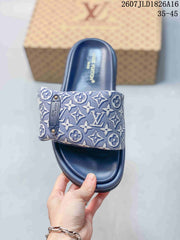 Louis Vuitton Pool Pillow Monogram Slide Sandals Navy