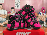 Nike Air More Uptempo Black and Pink Sneakers