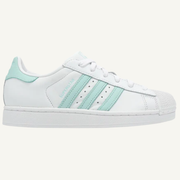 Adidas Originals Women's White/Aqua Superstar 2 Shoes, JH7060 (No Box)