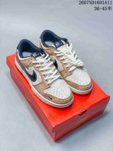 Nike SB Dunk Low Off-White Tan White Navy Sneakers