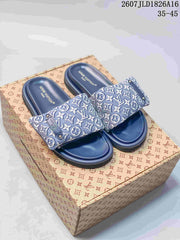 Louis Vuitton Pool Pillow Monogram Slides Blue Beige JLD1826A16