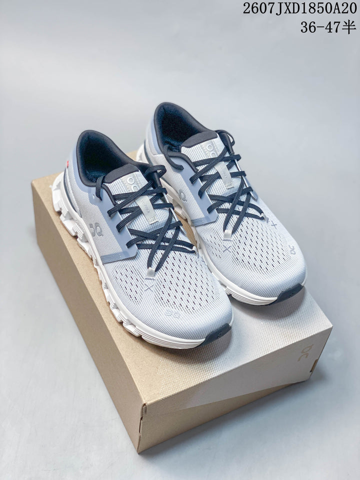On Cloud X 4 Sneakers Light Gray White Navy JXD1850A20