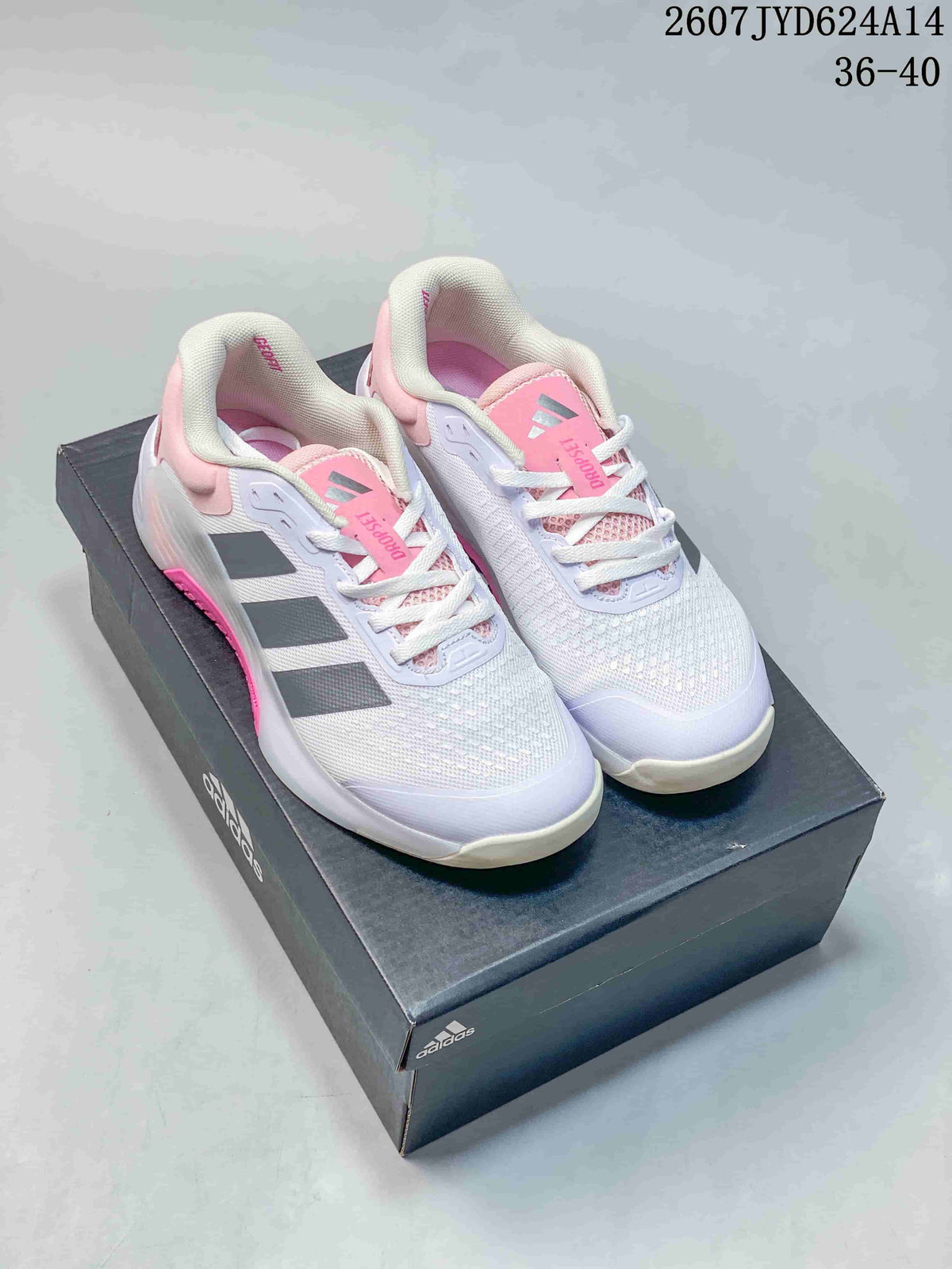 adidas Dropset 4 Training Shoes White Pink Gray