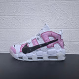 Nike Air More Uptempo Donut Sneakers in White and Pink