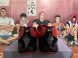 Nike Basketball Shoes Red and Black with Gold Swoosh