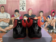 Nike Basketball Shoes Red and Black with Gold Swoosh