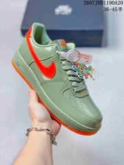 Nike Air Force 1 '07 Low Green Orange Sneakers