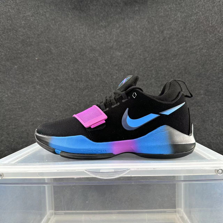 Nike Broken Swoosh Sneakers in Black, Blue and Pink