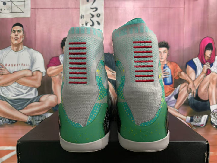 Nike Super Soldier Basketball Shoes, Gray Green and Purple