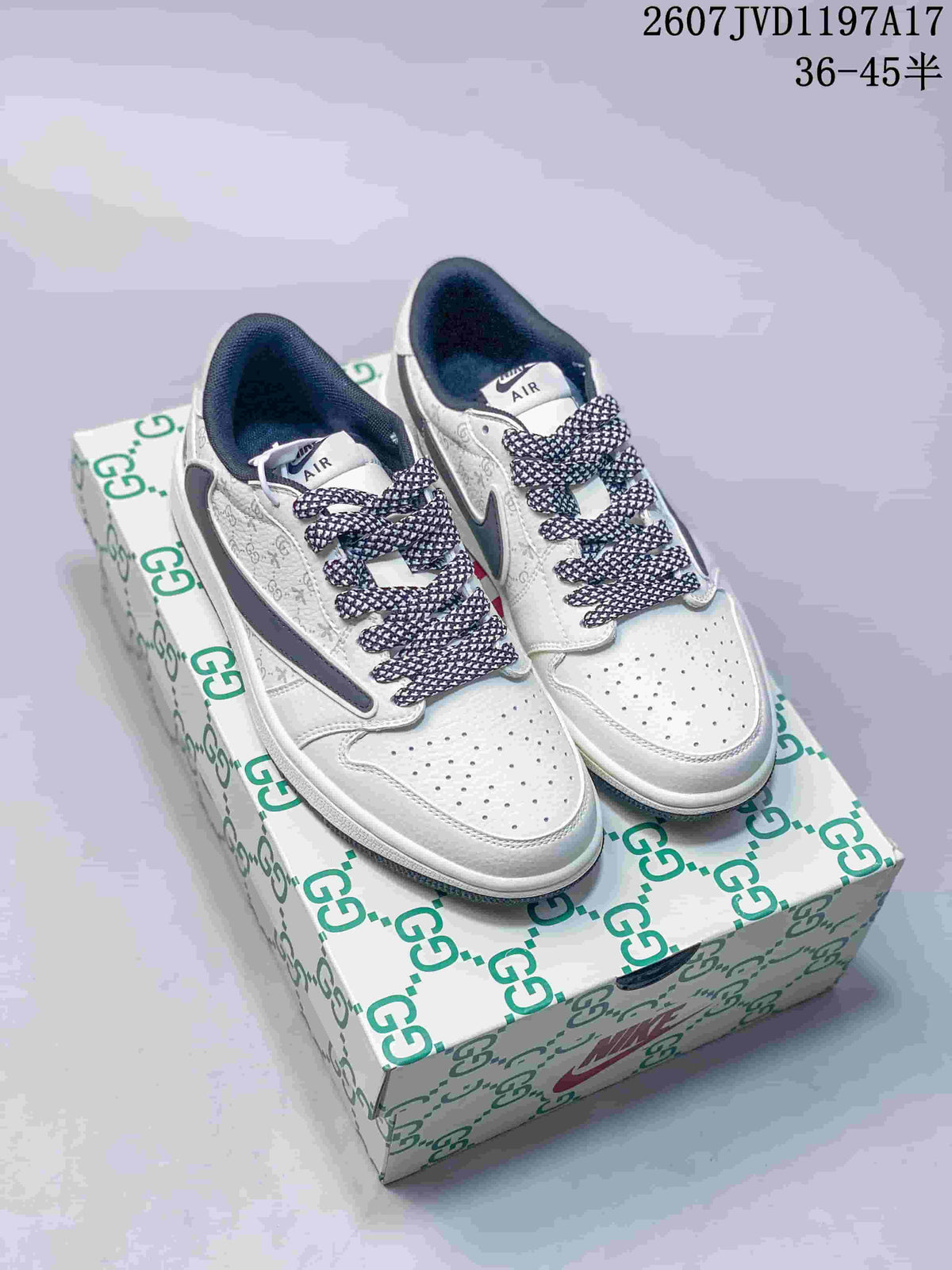 Jordan Air Jordan Low Sneakers White Gray Monogram Style 2607JVD1197A17