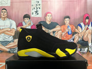 Jordan 14 Retro Black and Yellow High-Top Sneakers