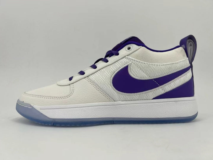 Nike White and Purple Low-Top Sneakers