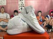 Nike Zoom Basketball Shoes White and Silver