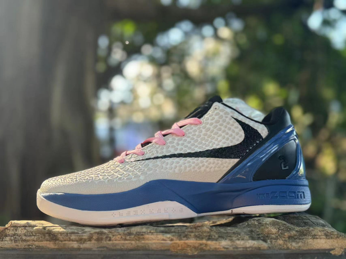 Nike Kobe 6 Basketball Shoes in White, Blue and Pink