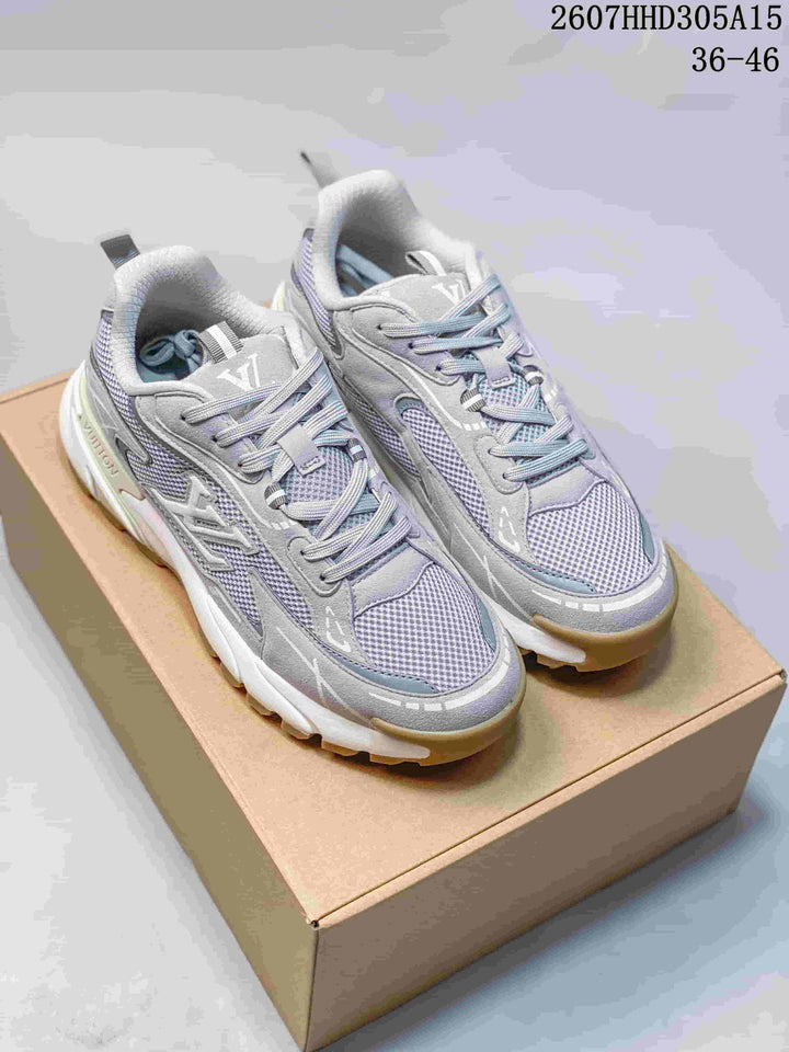 Louis Vuitton 2607HHD305A15 Gray Mesh Sneakers