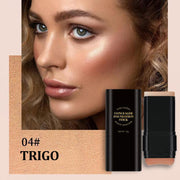 Concealer stick foundation, double-ended with built-in brush, moisturizing and lightweight