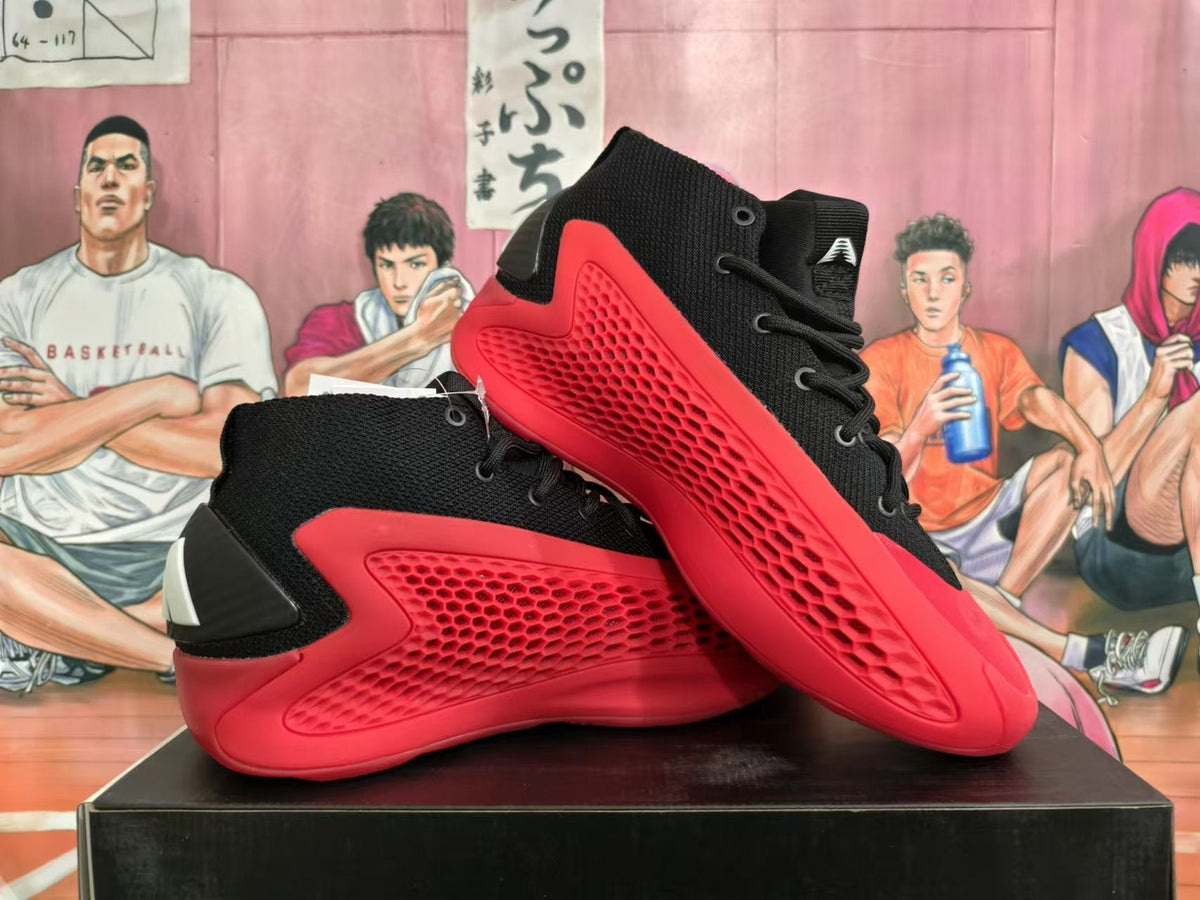Adidas Basketball Shoes, Black and Red High-Top