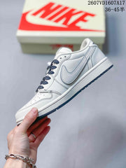 Jordan 1 Low Travis Scott x Stussy White Gray Sneakers
