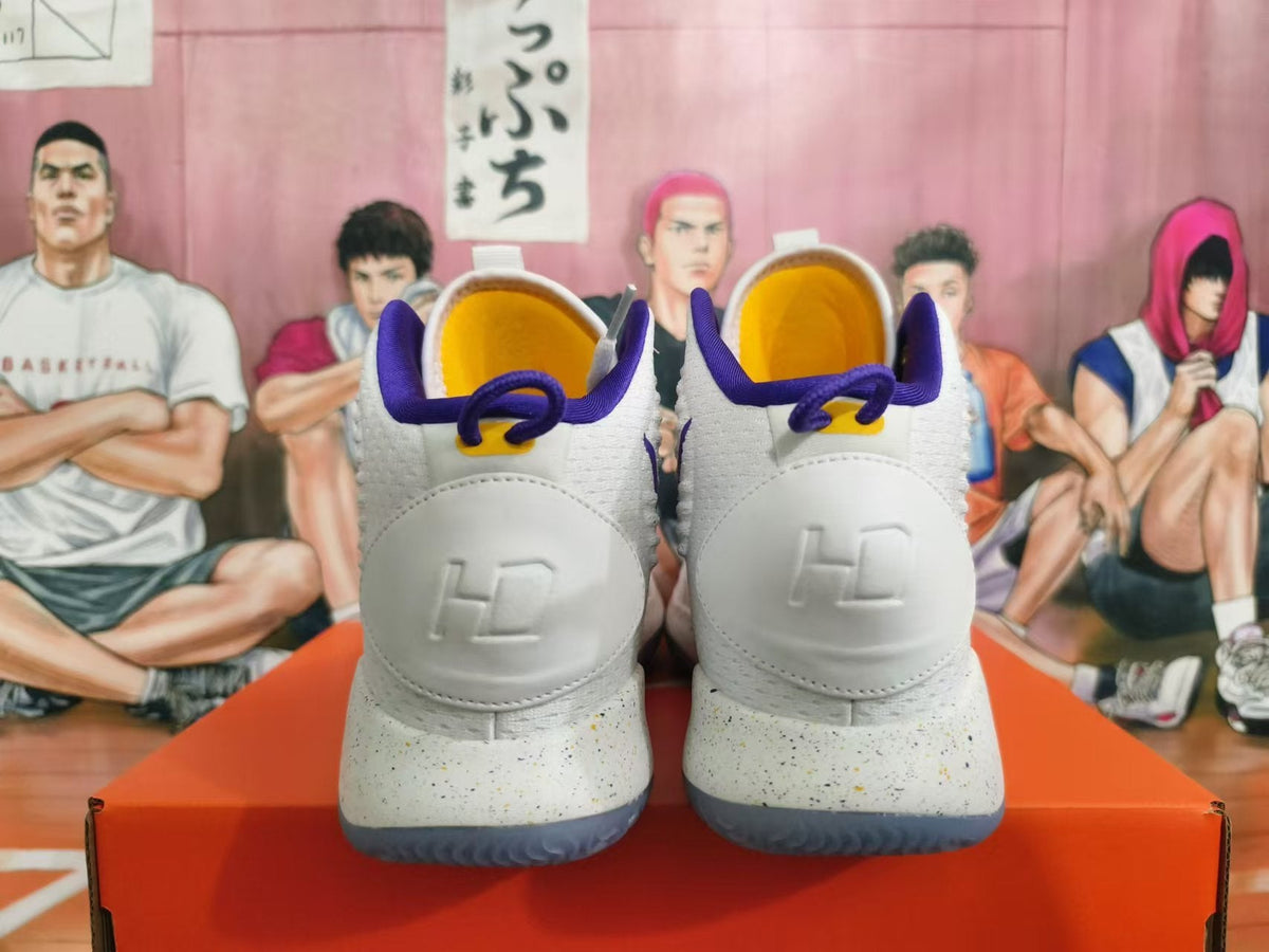 Nike Hyperdunk Basketball Shoes, White, Yellow and Purple